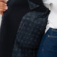 Love Laura Pinstripe Mandarin Collar Blazer In Navy