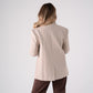 Love Laura Pinstripe Mandarin Collar Blazer In Sand