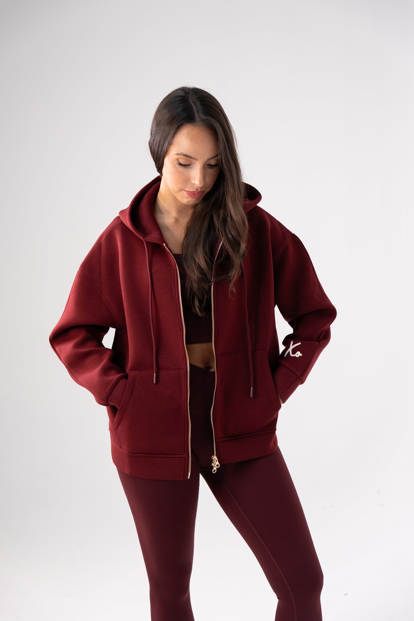 Love Laura Hoodie In Burgundy