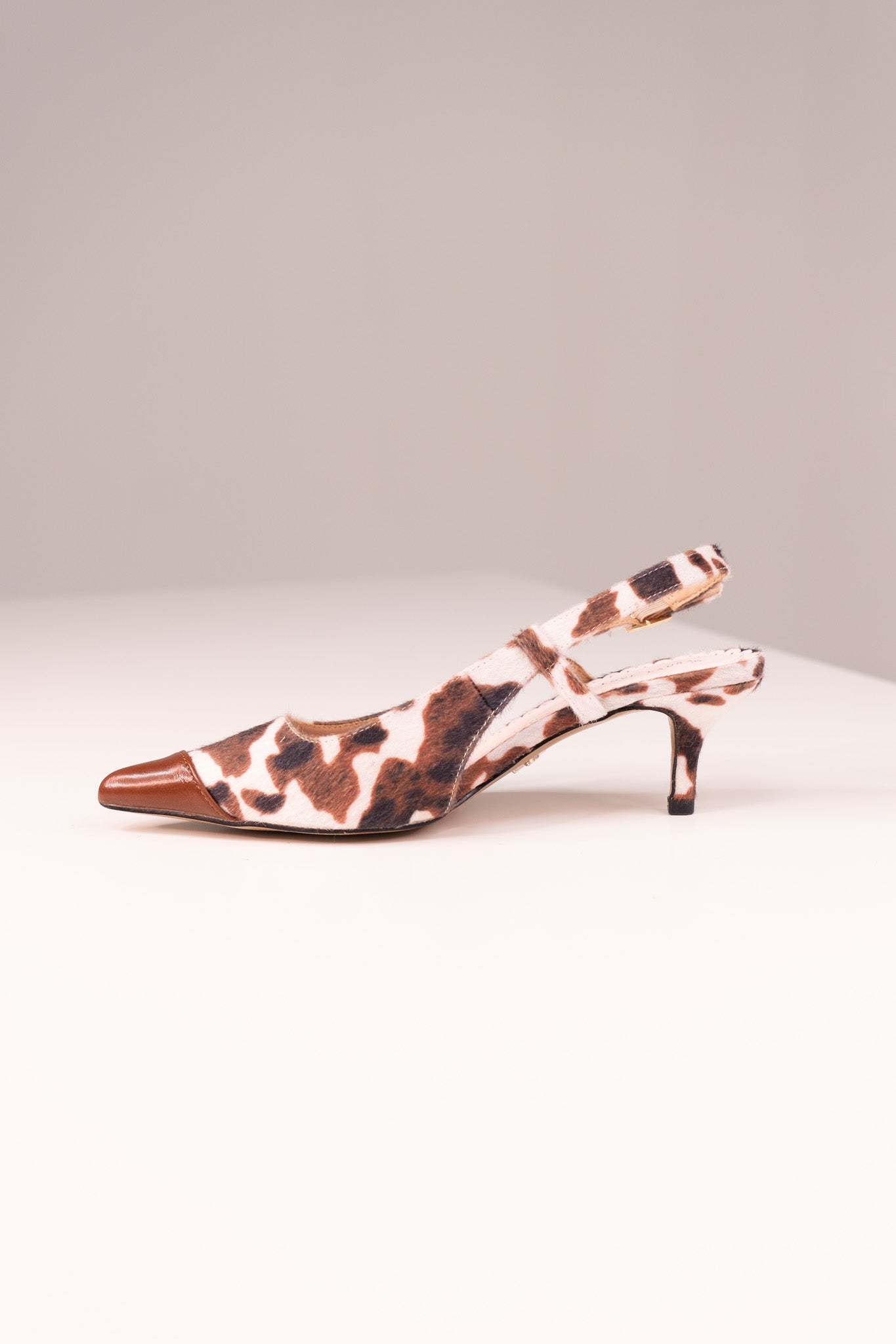 Love Laura Kitten Heel In Cow Print
