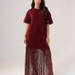 Love Laura Contrast T-Shirt Dress In Burgundy