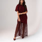 Love Laura Contrast T-Shirt Dress In Burgundy