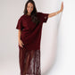 Love Laura Contrast T-Shirt Dress In Burgundy