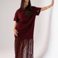 Love Laura Contrast T-Shirt Dress In Burgundy