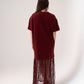 Love Laura Contrast T-Shirt Dress In Burgundy