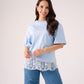 Love Laura Lace Trim T-Shirt In Blue