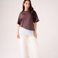 Love Laura Lace Trim T-Shirt In Chocolate