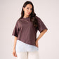 Love Laura Lace Trim T-Shirt In Chocolate