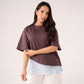 Love Laura Lace Trim T-Shirt In Chocolate