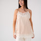 Love Laura Contrast Lace Trim Cami In Neutral