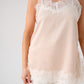 Love Laura Contrast Lace Trim Cami In Neutral