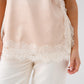Love Laura Contrast Lace Trim Cami In Neutral