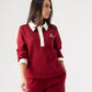 Love Laura Leisure Rugby Top In Dark Red