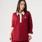 Love Laura Leisure Rugby Top In Dark Red