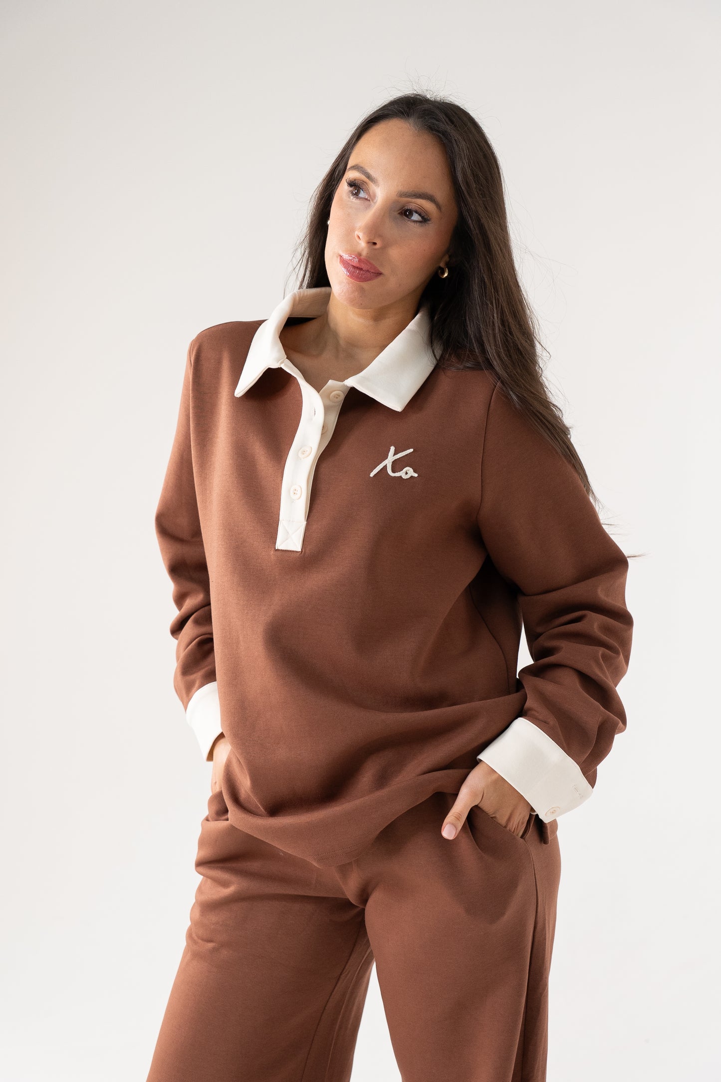 Love Laura Leisure Rugby Top In Tan