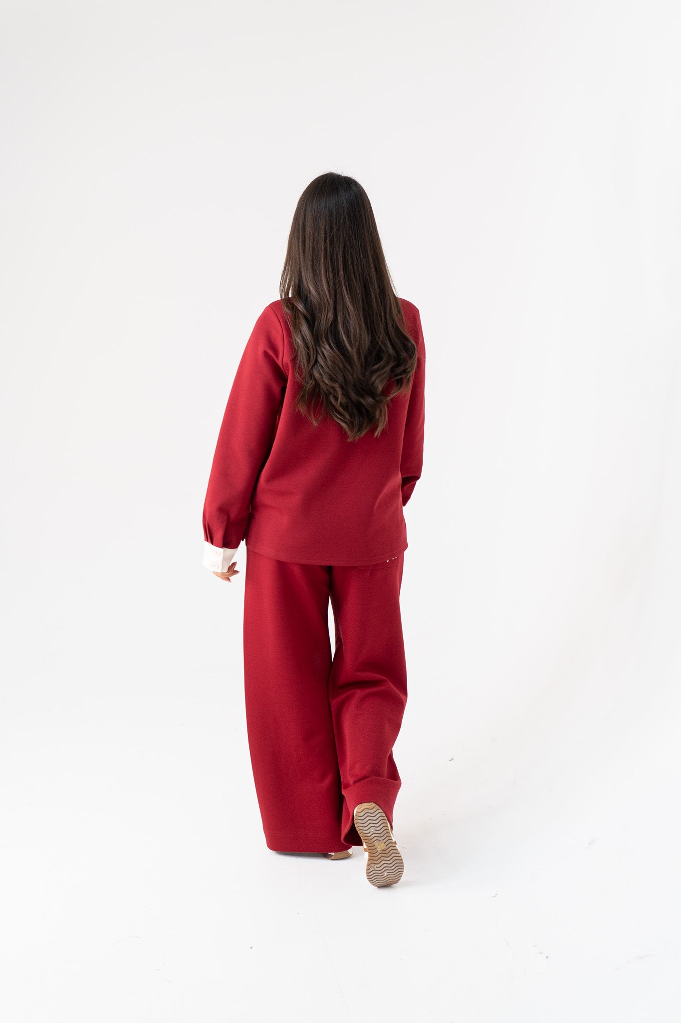 Love Laura Leisure Trousers In Dark Red