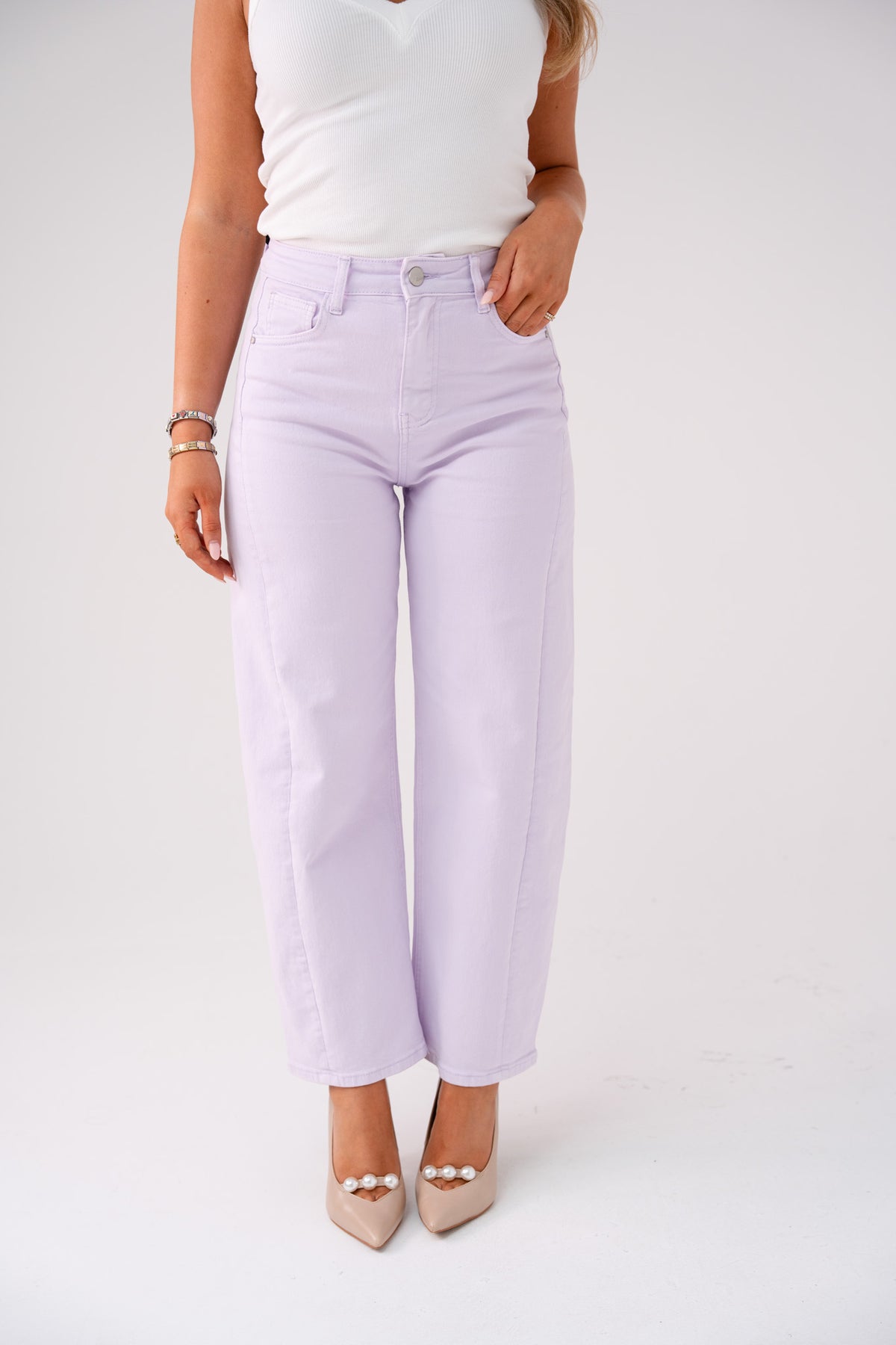Love Laura Carrot Barrell Jeans In Lilac