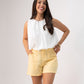 Love Laura Linen Shorts In Lemon