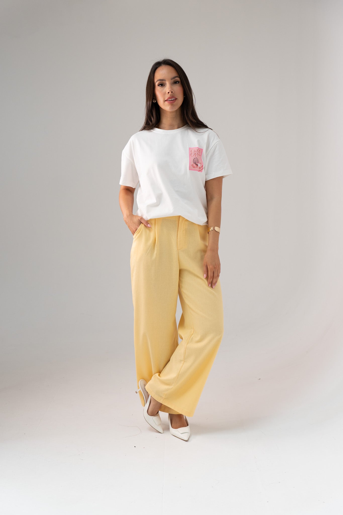 Love Laura Linen Trousers In Lemon