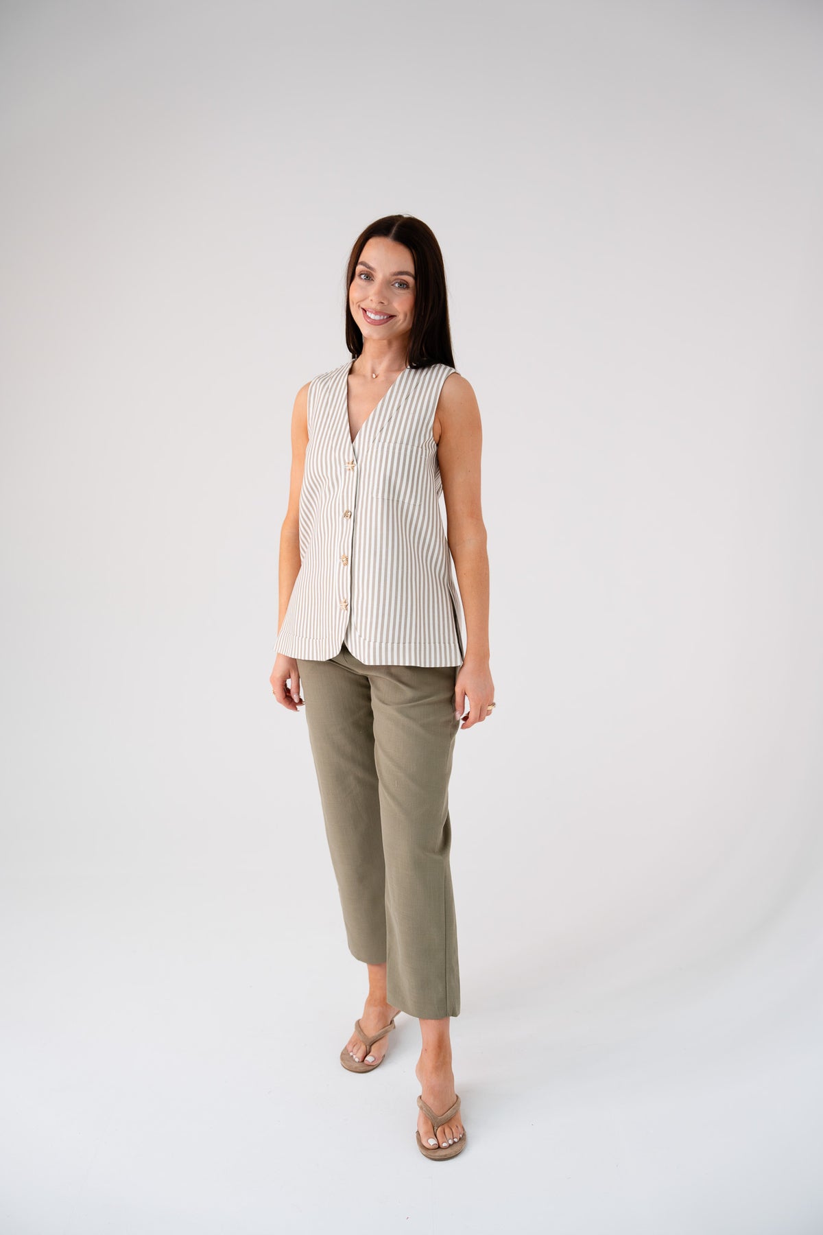 Love Laura Linen Trousers In Olive