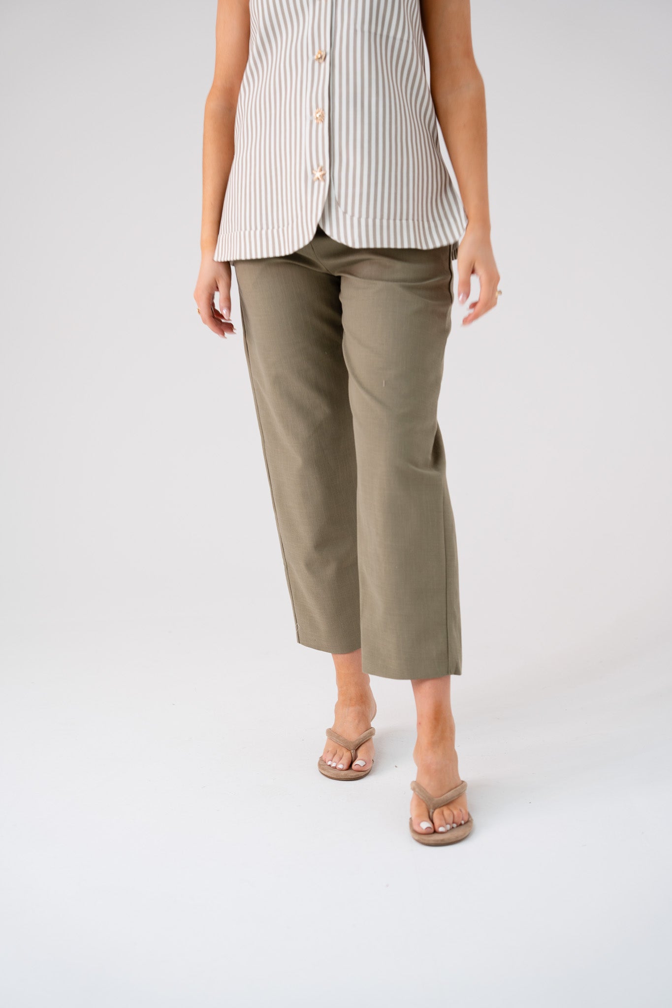Love Laura Linen Trousers In Olive