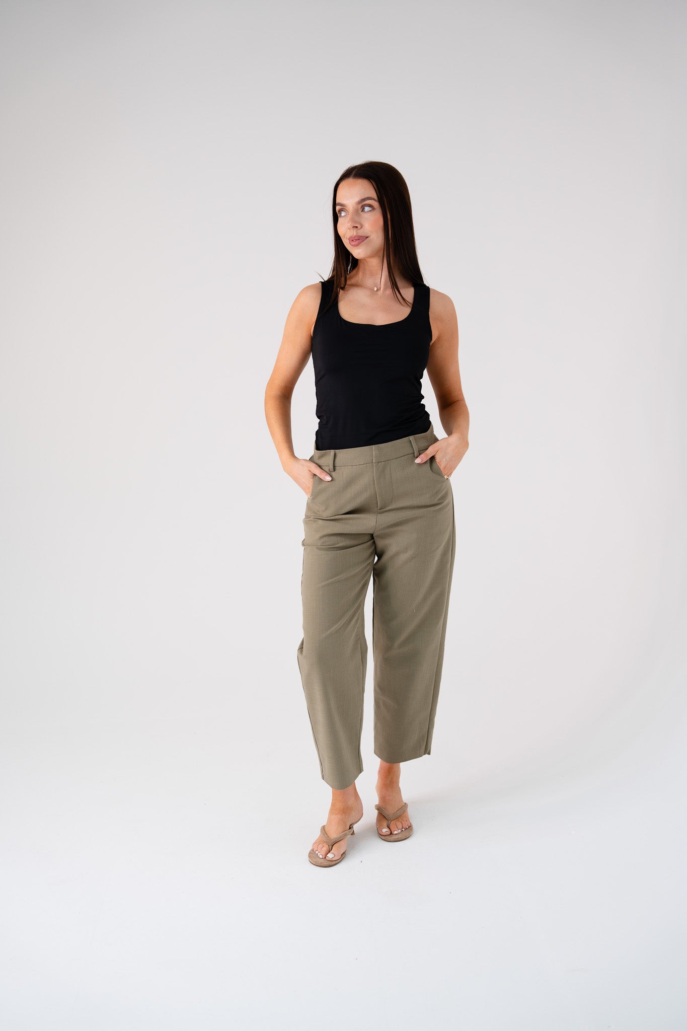 Love Laura Linen Trousers In Olive