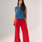 Love Laura Linen Trousers In Red