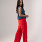 Love Laura Linen Trousers In Red