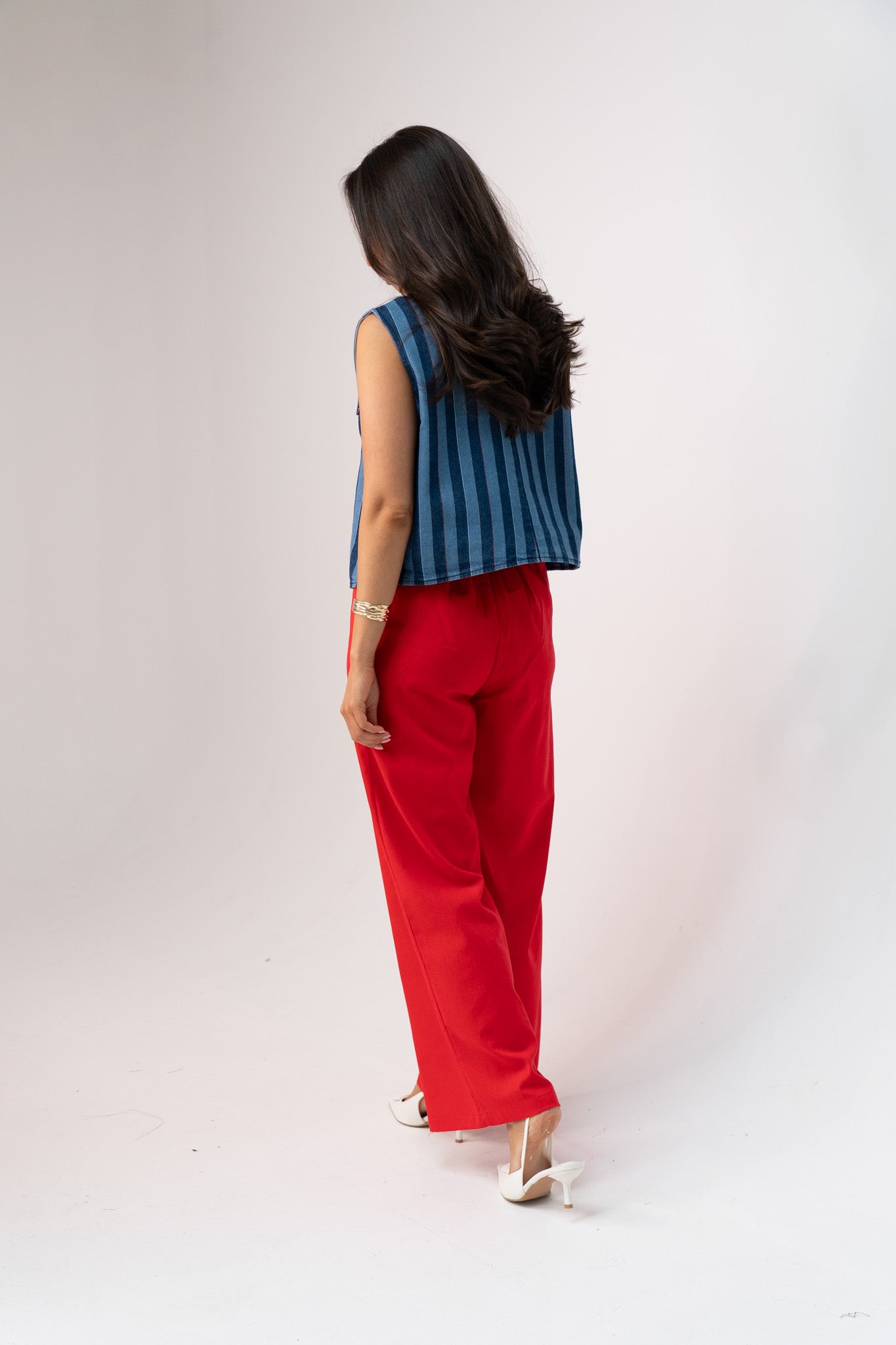 Love Laura Linen Trousers In Red
