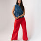 Love Laura Linen Trousers In Red
