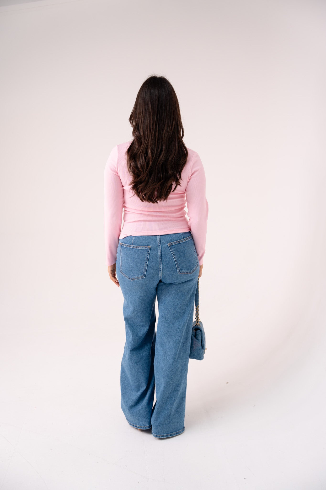 Love Laura Long Sleeve Ribbed Base Top In Pink