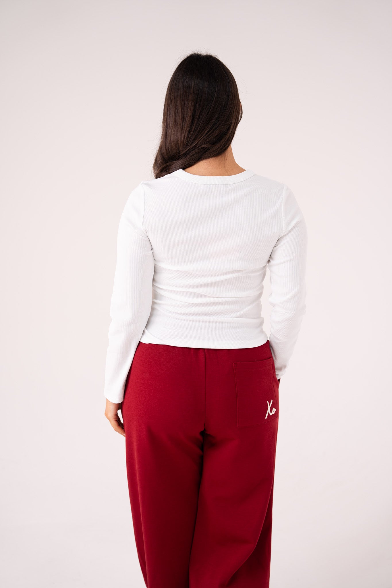 Love Laura Long Sleeve Ribbed Base Top In White