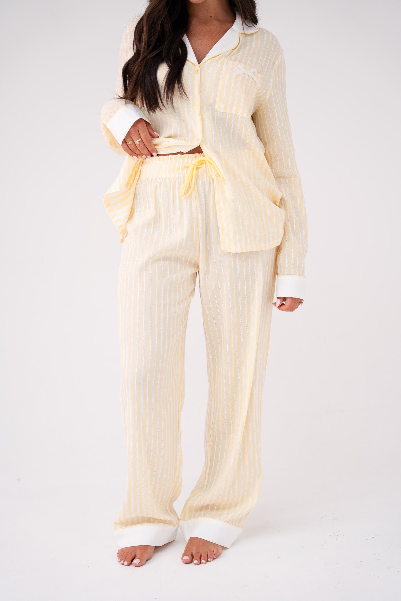 Love Laura Pyjamas In Lemon Stripe