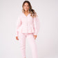 Love Laura Peplum Denim Top In Pink