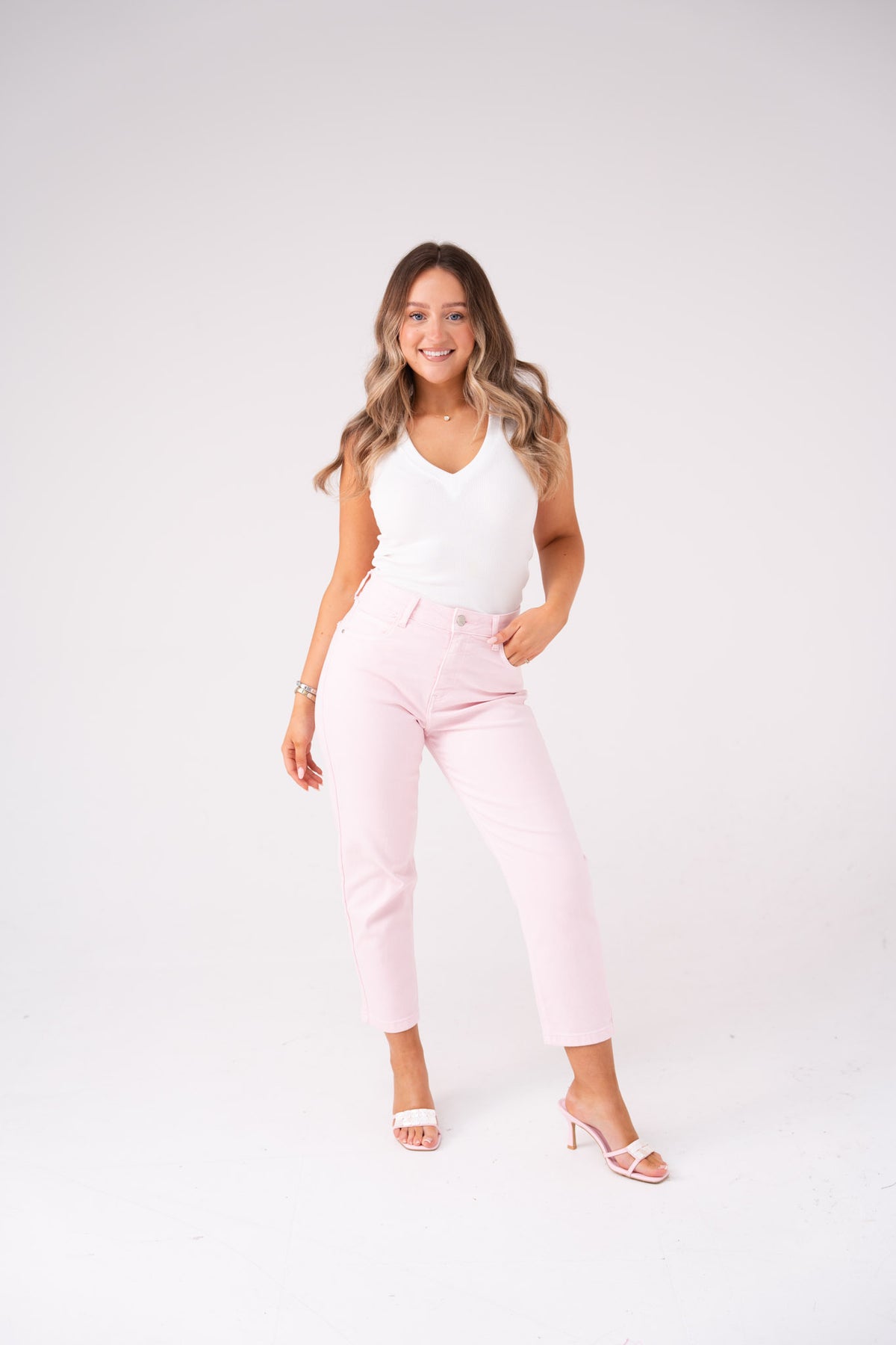 Love Laura Mom Jeans In Pink
