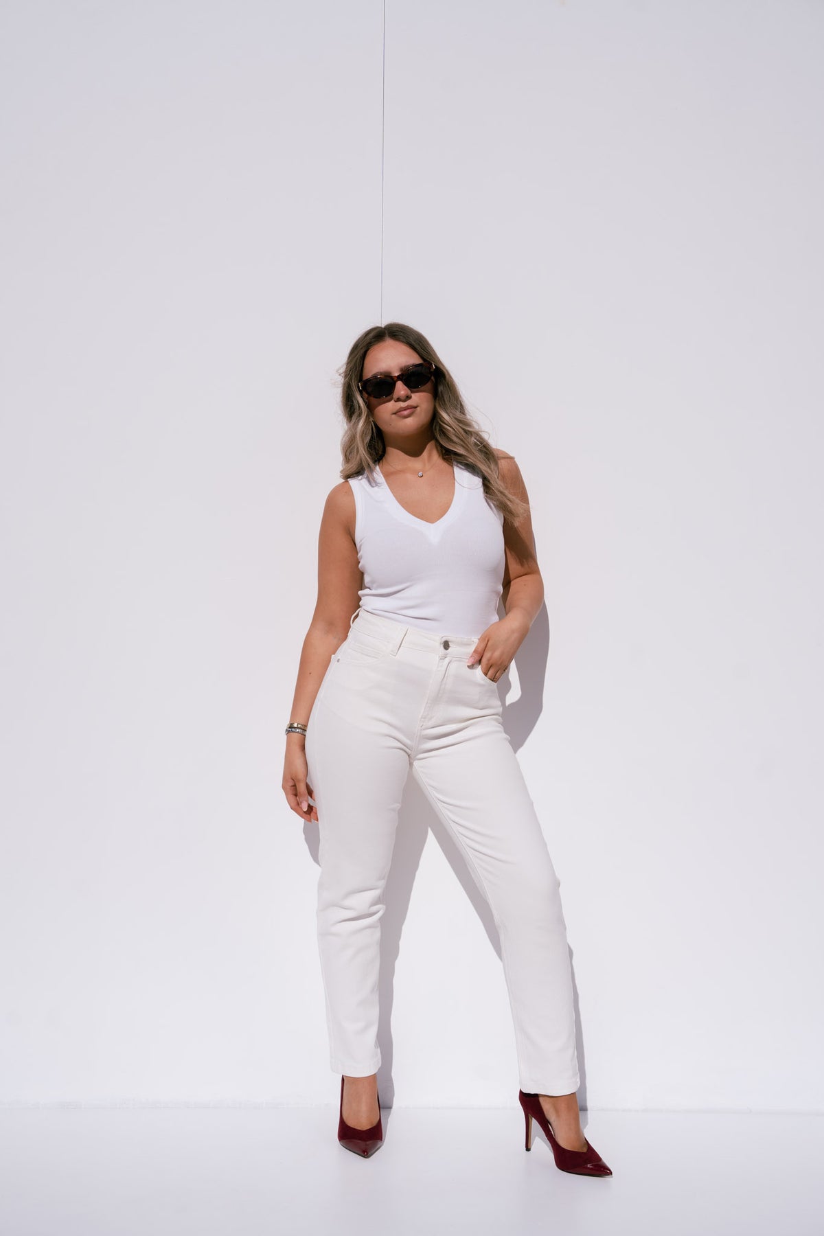 Love Laura Mom Jeans In White