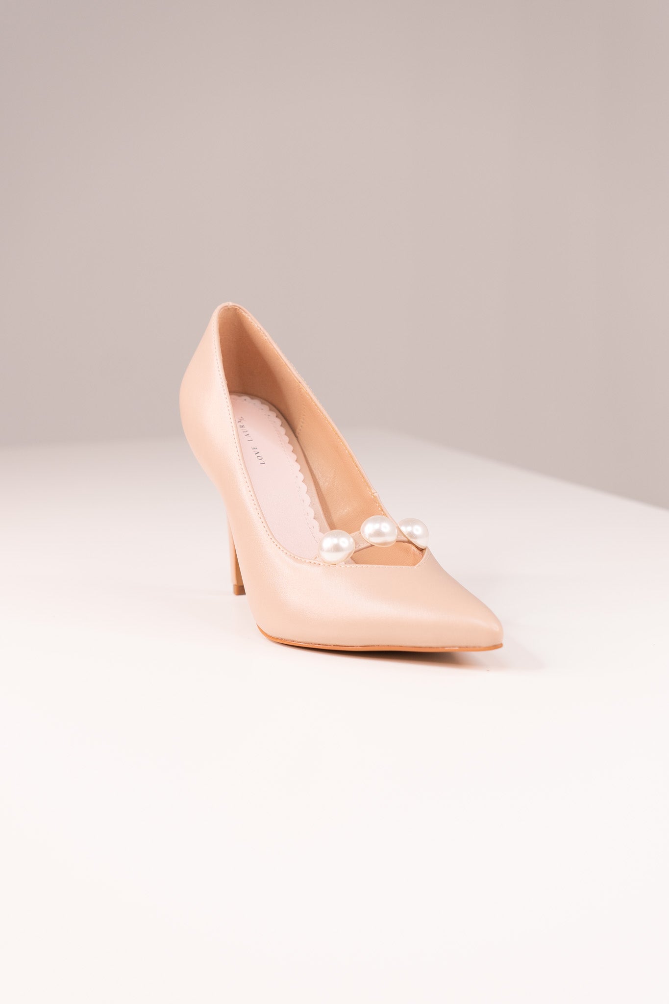 Love Laura Pearl Detail Heel In Nude