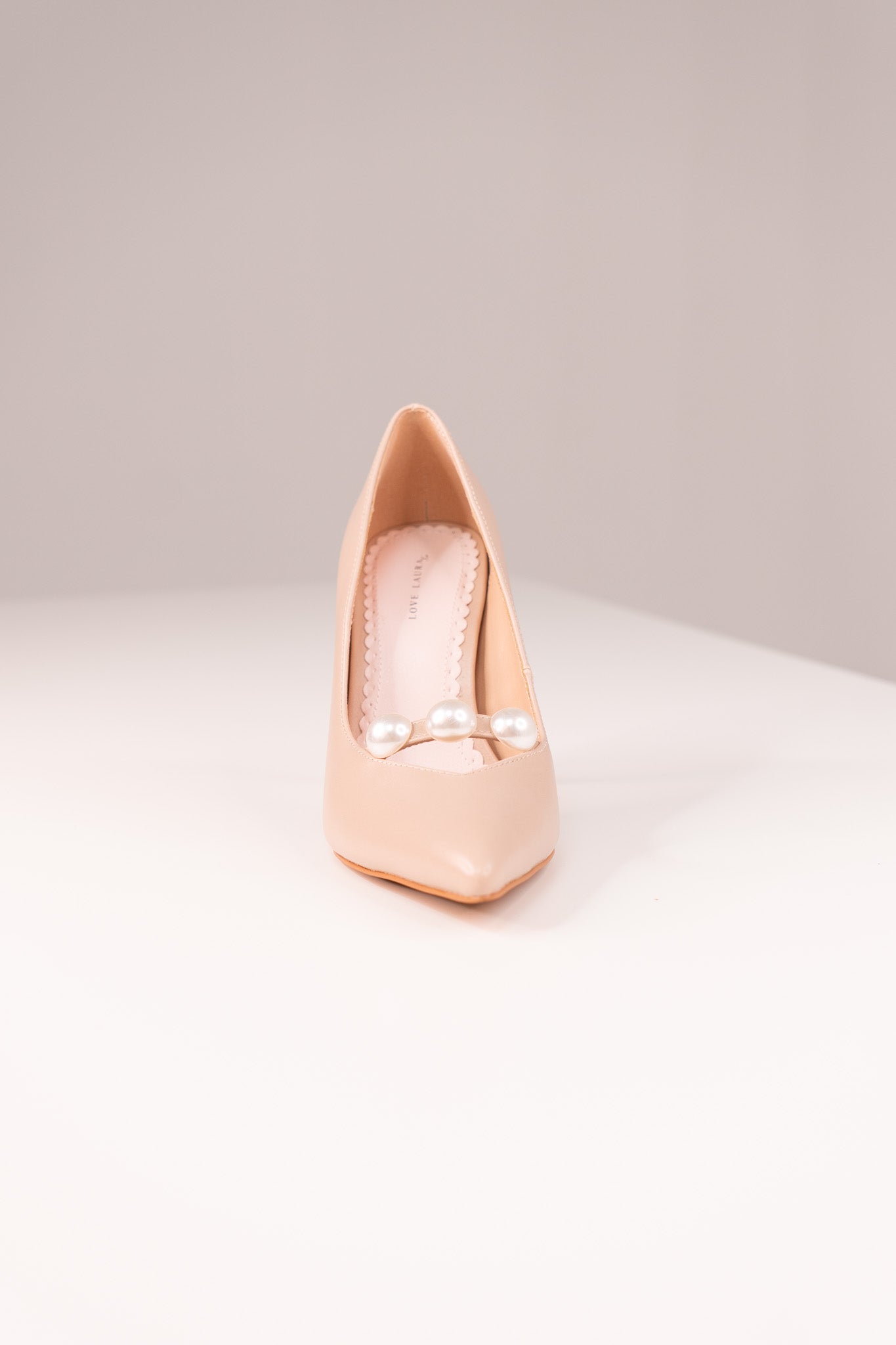 Love Laura Pearl Detail Heel In Nude