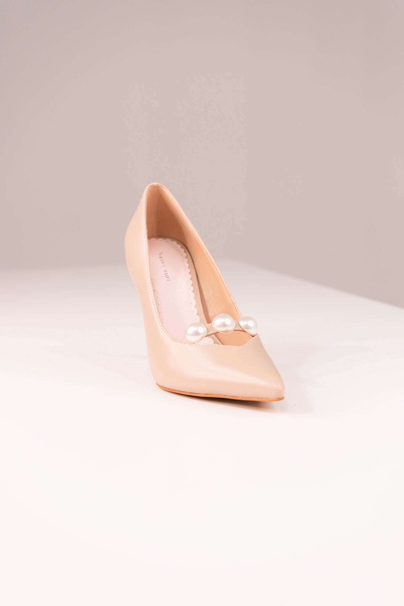 Love Laura Pearl Detail Heel In Nude