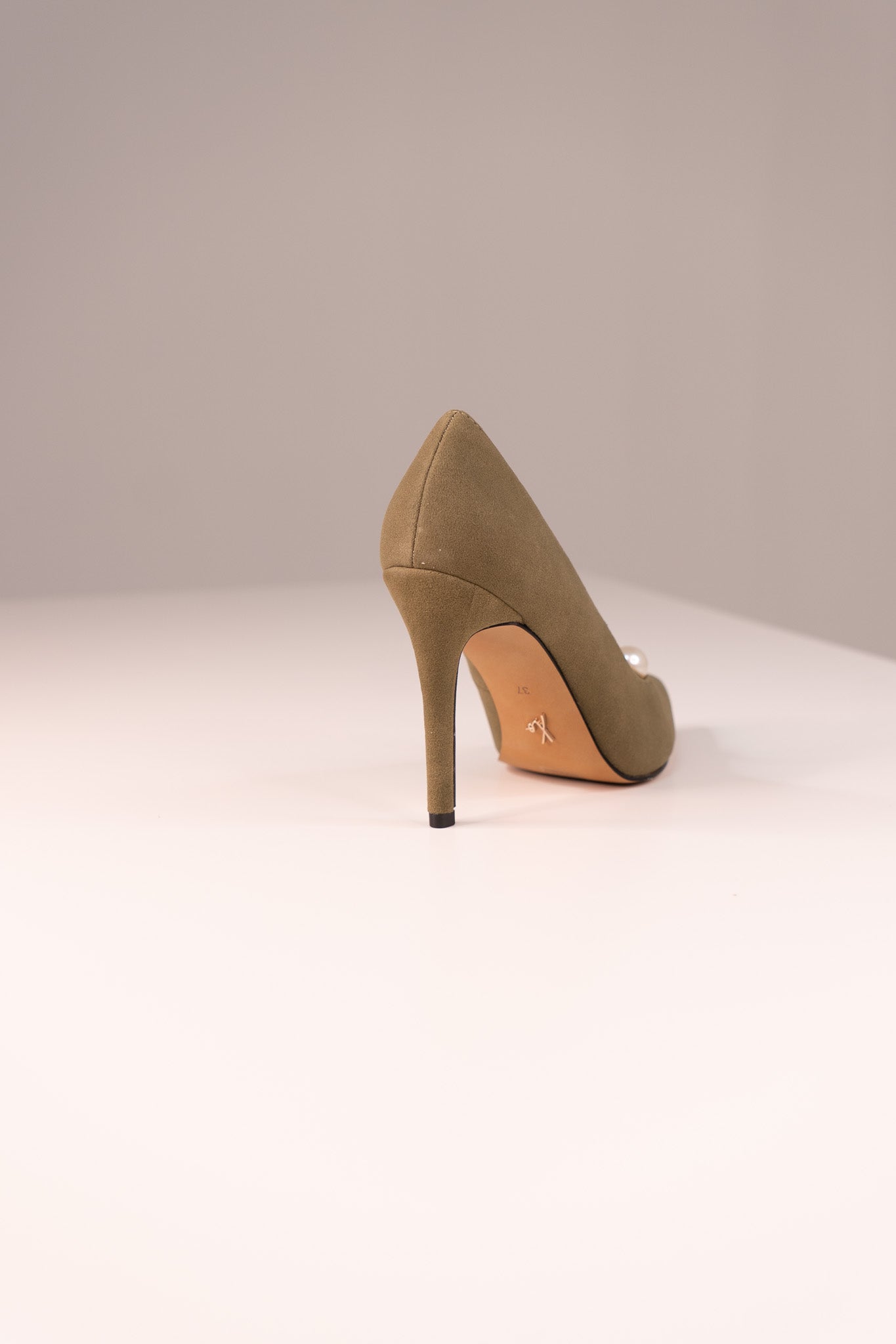 Love Laura Pearl Detail Heel In Khaki