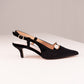 Love Laura Pearl Detail Kitten Heel In Black