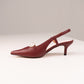Love Laura Pearl Detail Kitten Heel In Burgundy