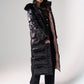 Love Laura Pink Lined Puffa Coat In Black