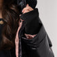 Love Laura Pink Lined Puffa Coat In Black