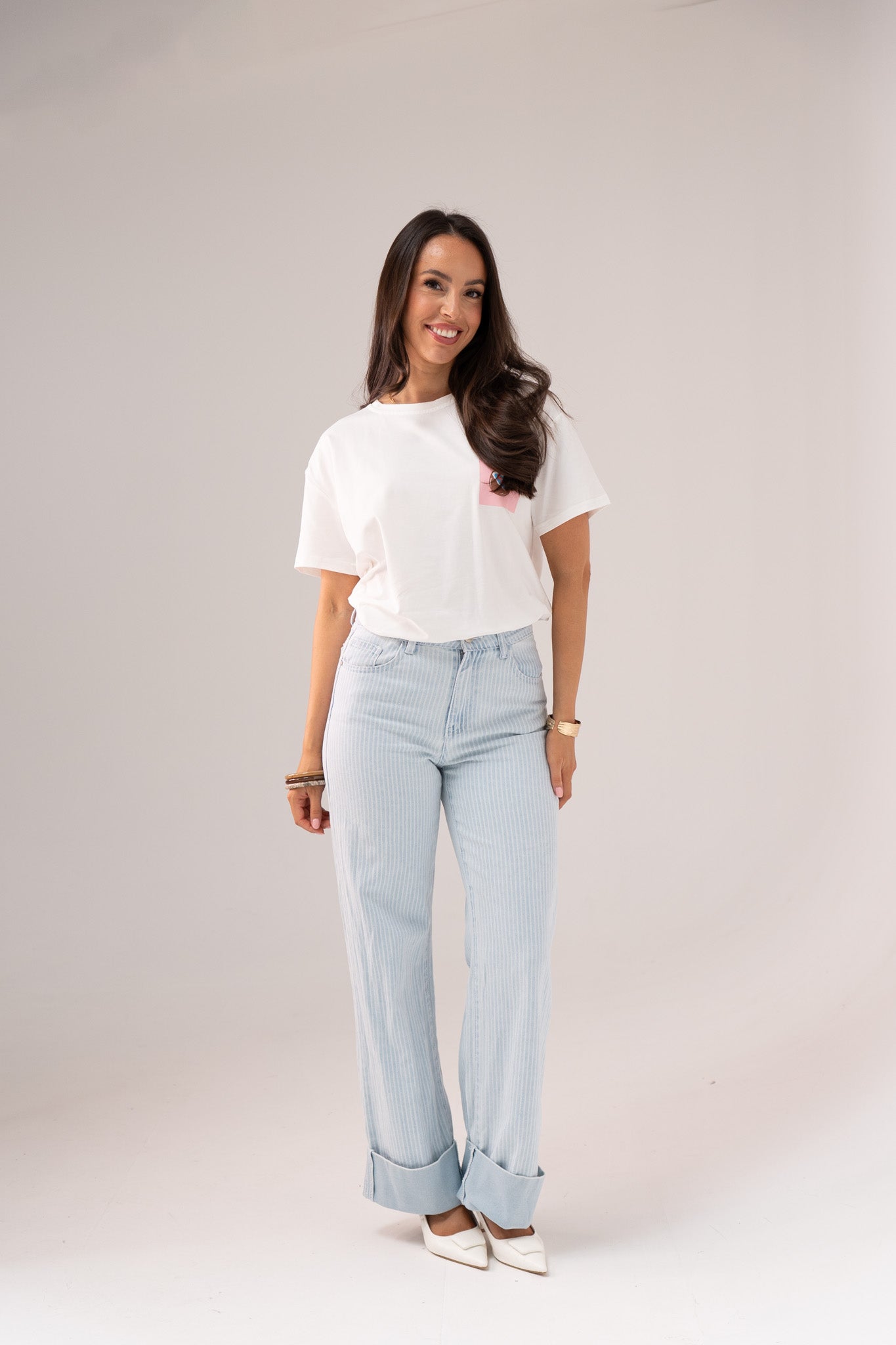 Love Laura Summer Turn Up In Pinstripe