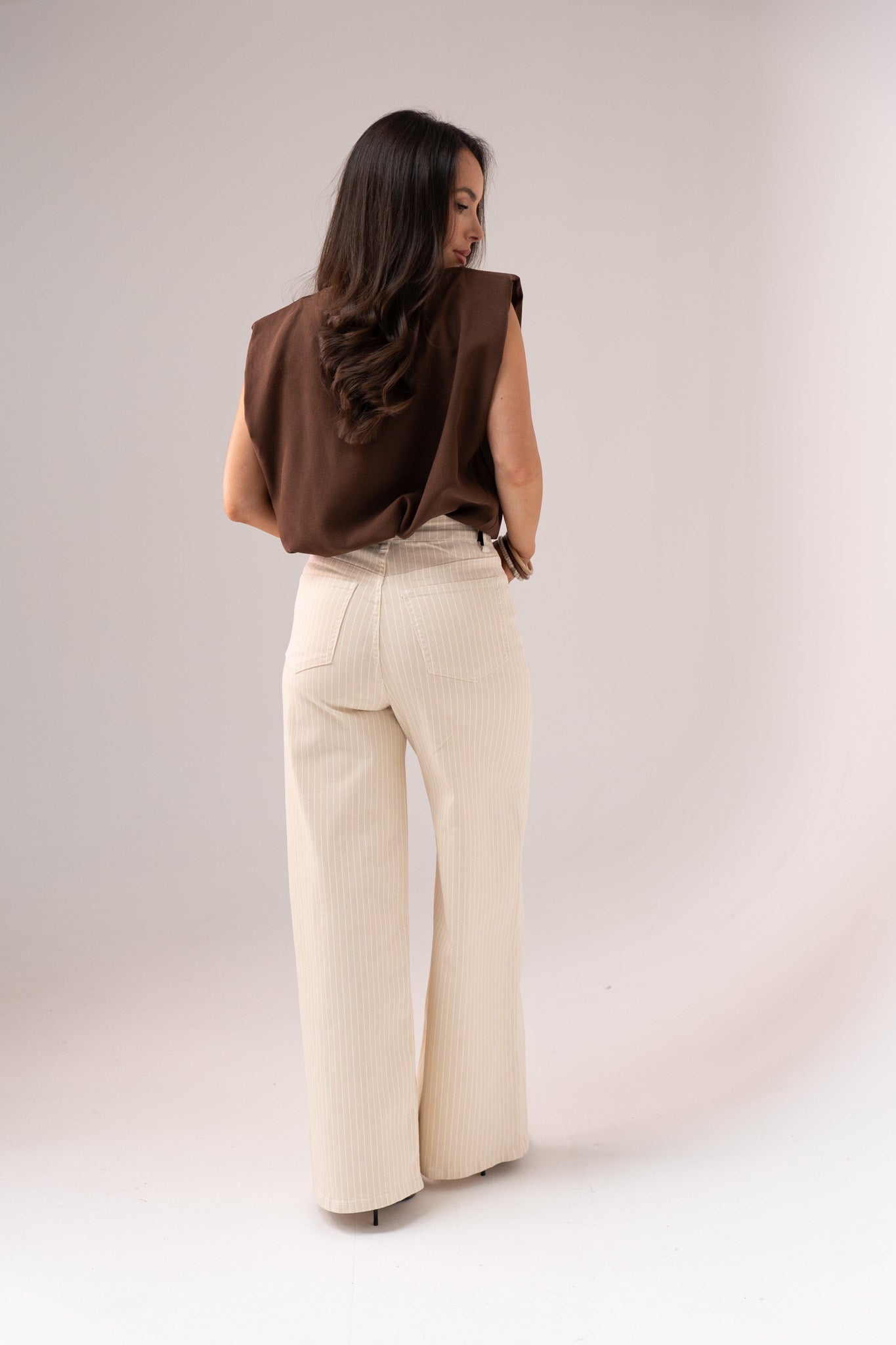 Love Laura Pinstripe Everyday Jeans In Neutral
