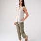 Love Laura Pinstripe Waistcoat In Olive
