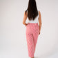 Love Laura Pinstripe Trousers In Red
