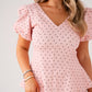 Love Laura Puff Sleeve Polka Dot Top In Pink