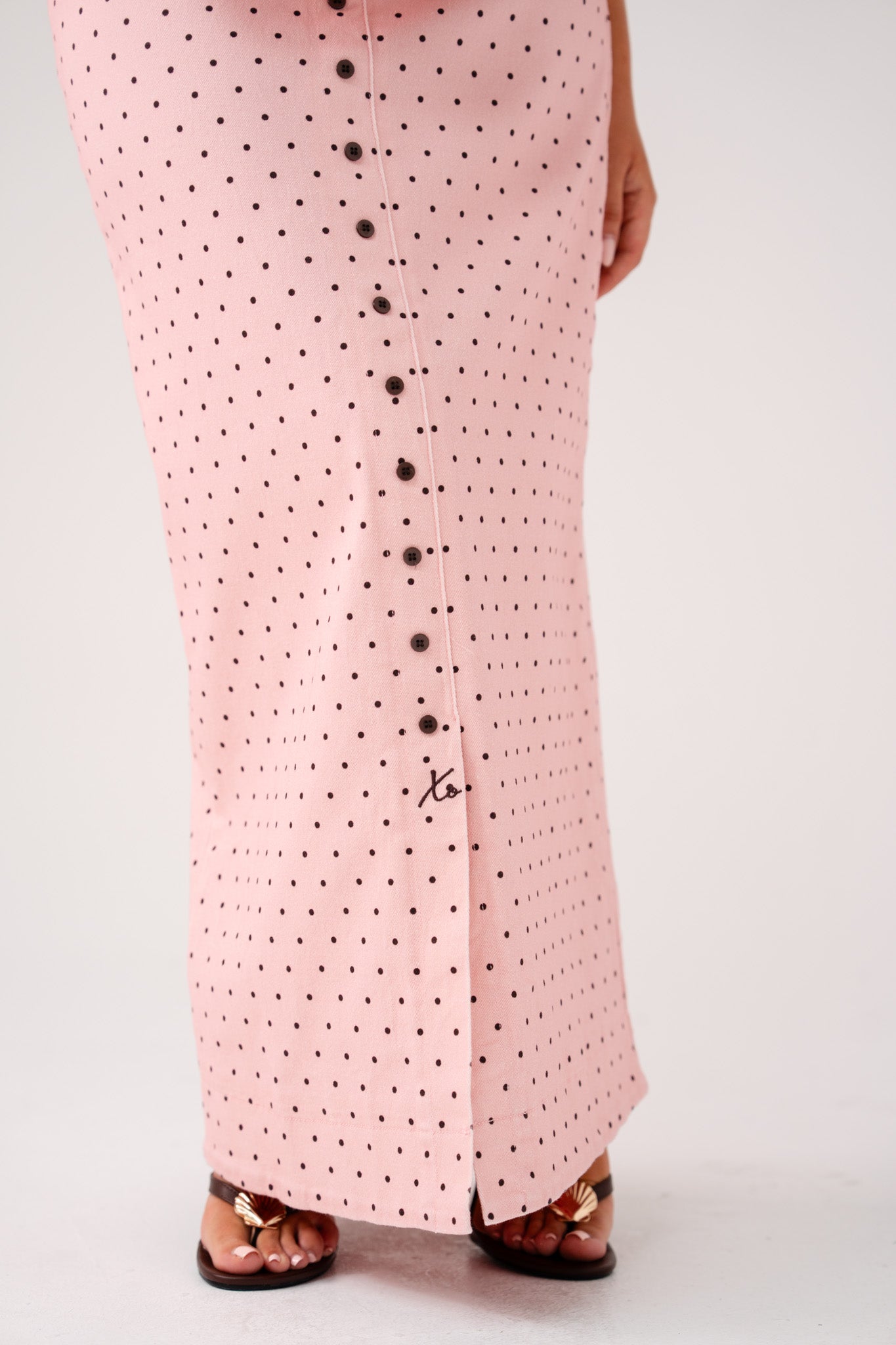 Love Laura Polka Dot Skirt In Pink